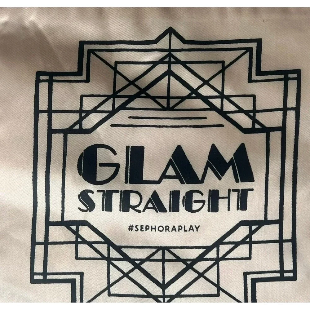 Sephora Glam Straight Drawstring Satin MakeUp Delicates Travel Bag Champagne New